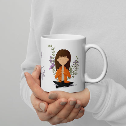 Clementine Crestwood -  Meditation Coffee and Tea Mug - White