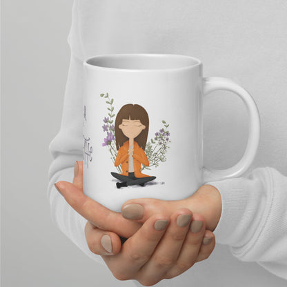 Clementine Crestwood -  Meditation Coffee and Tea Mug - White